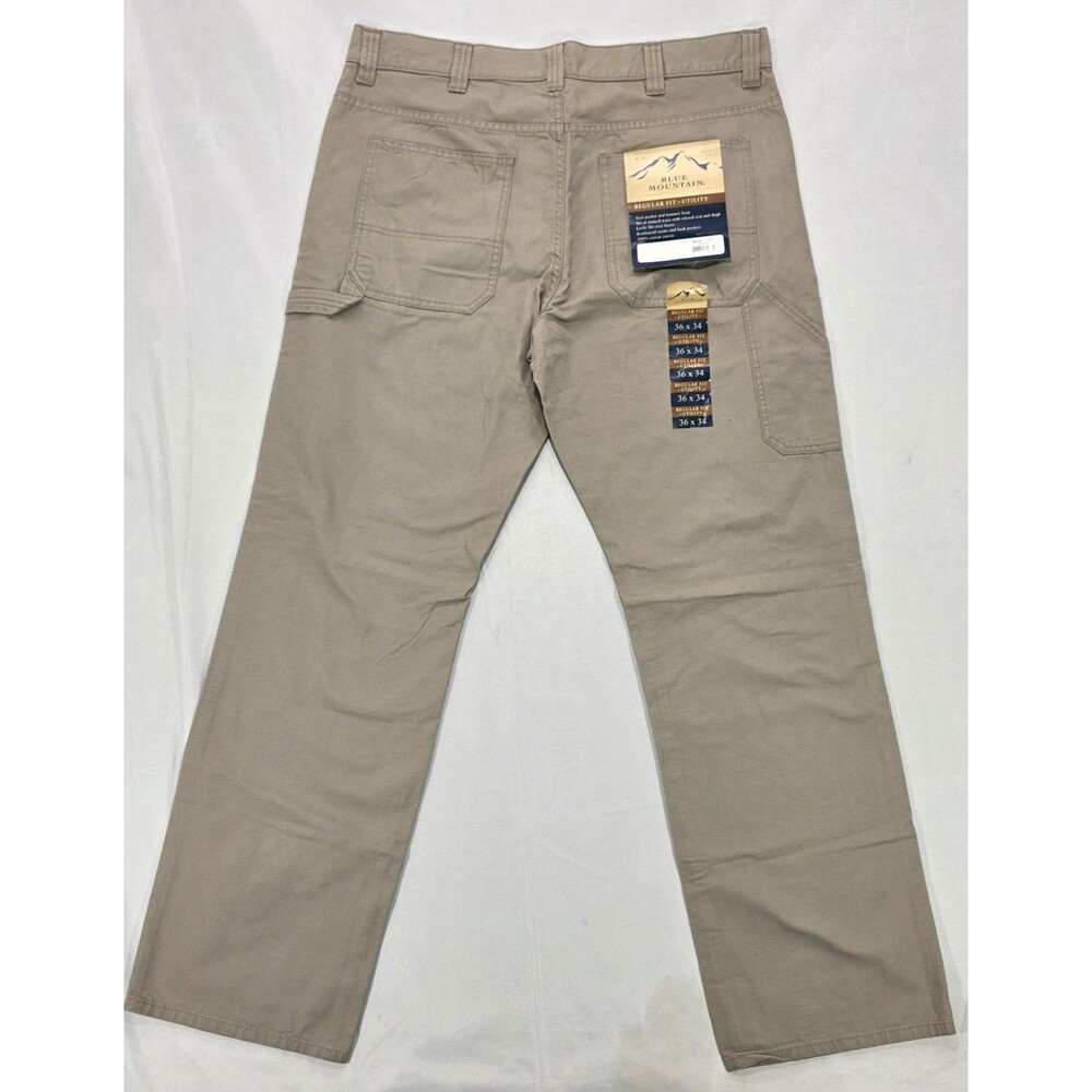 Blue Mountain NEW Canvas Pants Desert Tan Mens 36x34 Utility Workwear Carpenter